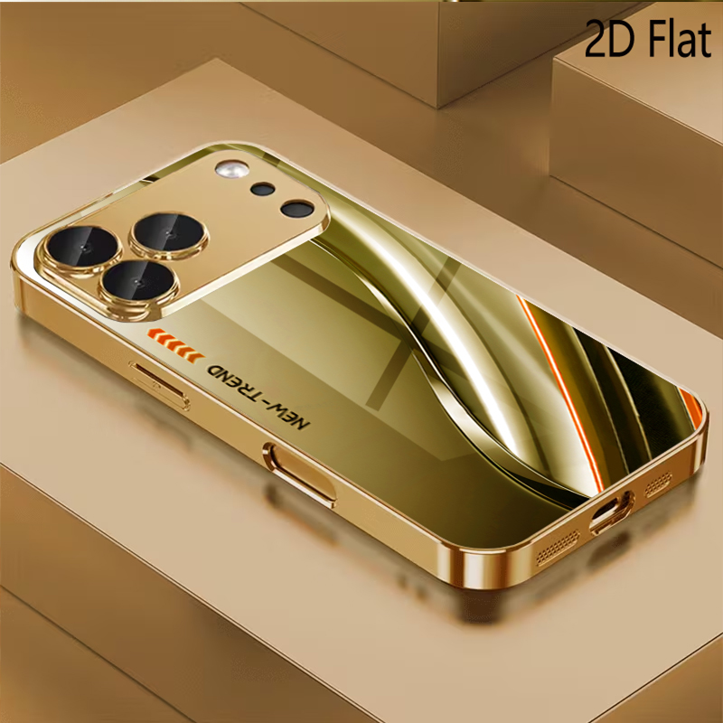 Phone Cases H&M - Desain Kaca Tempered Bermotif Aliran Emas