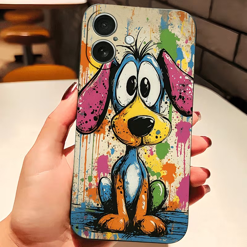 Phone Cases Xr Iphone - Casing HP TPU Motif Anjing Warna-Warni